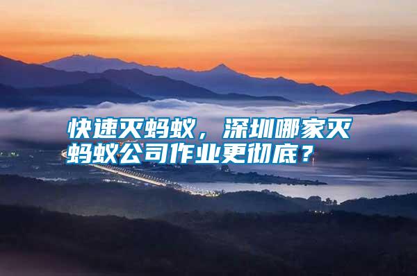 快速滅螞蟻，深圳哪家滅螞蟻公司作業(yè)更徹底？