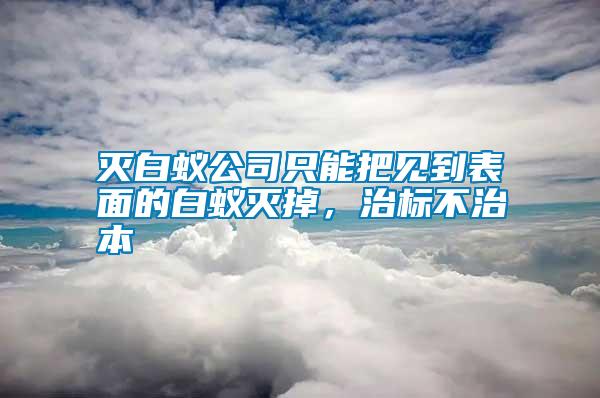 滅白蟻公司只能把見到表面的白蟻滅掉，治標(biāo)不治本