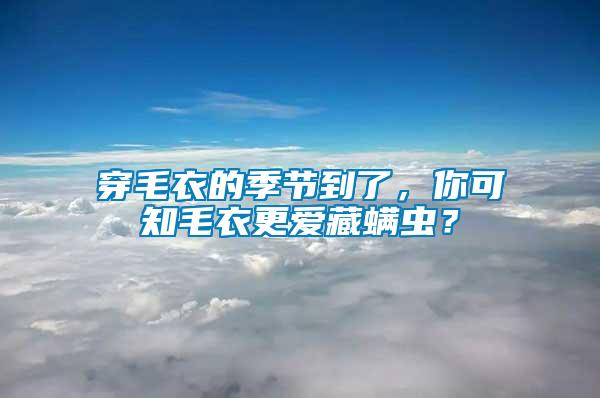 穿毛衣的季節(jié)到了，你可知毛衣更愛藏螨蟲？