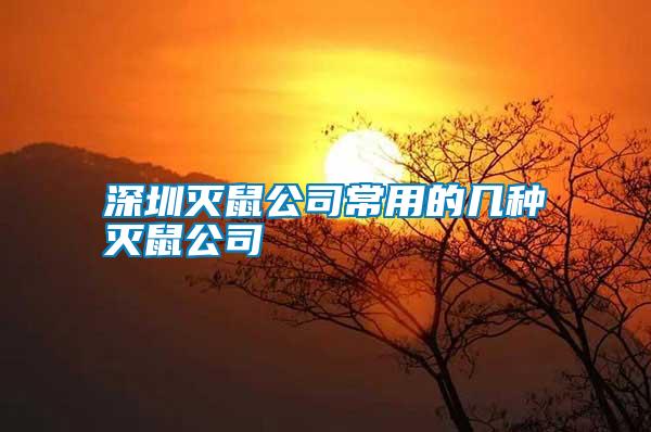 深圳滅鼠公司常用的幾種滅鼠公司