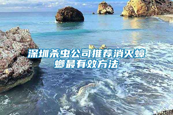 深圳殺蟲公司推薦消滅蟑螂最有效方法