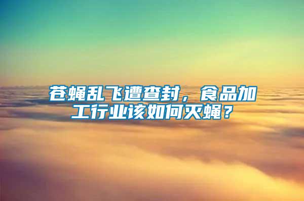 蒼蠅亂飛遭查封，食品加工行業(yè)該如何滅蠅？