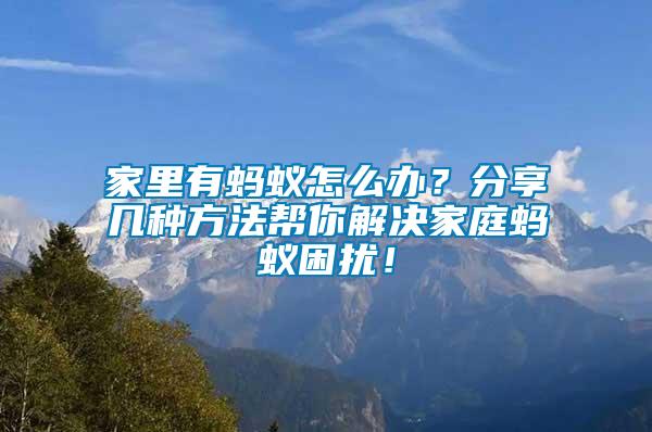 家里有螞蟻怎么辦？分享幾種方法幫你解決家庭螞蟻困擾！