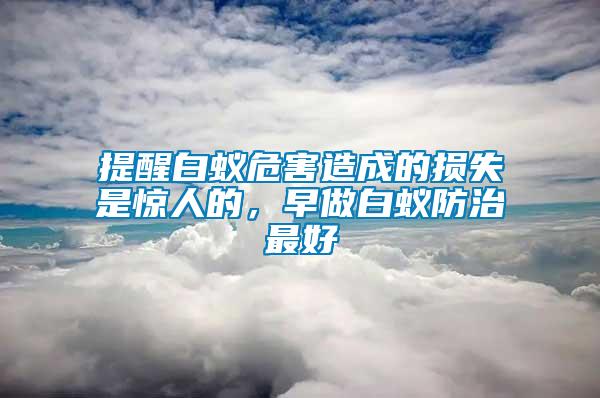 提醒白蟻危害造成的損失是驚人的，早做白蟻防治最好