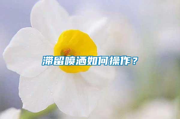 滯留噴灑如何操作？