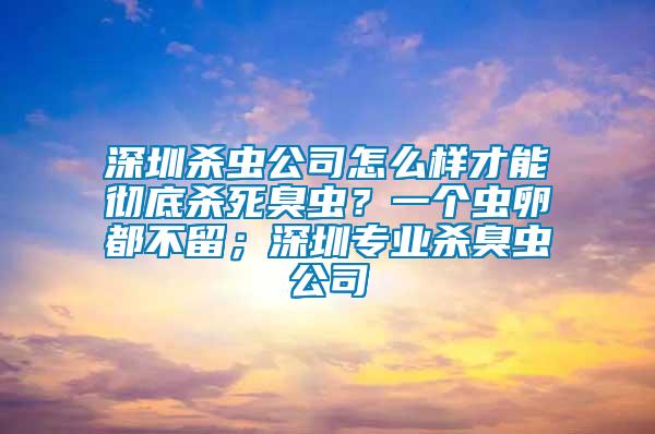 深圳殺蟲公司怎么樣才能徹底殺死臭蟲？一個(gè)蟲卵都不留；深圳專業(yè)殺臭蟲公司