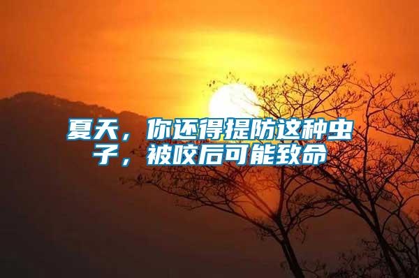 夏天，你還得提防這種蟲(chóng)子，被咬后可能致命