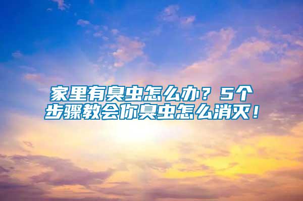 家里有臭蟲怎么辦？5個步驟教會你臭蟲怎么消滅！