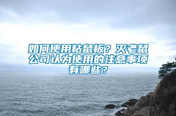 如何使用粘鼠板？滅老鼠公司認為使用的注意事項有哪些？