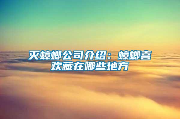 滅蟑螂公司介紹：蟑螂喜歡藏在哪些地方