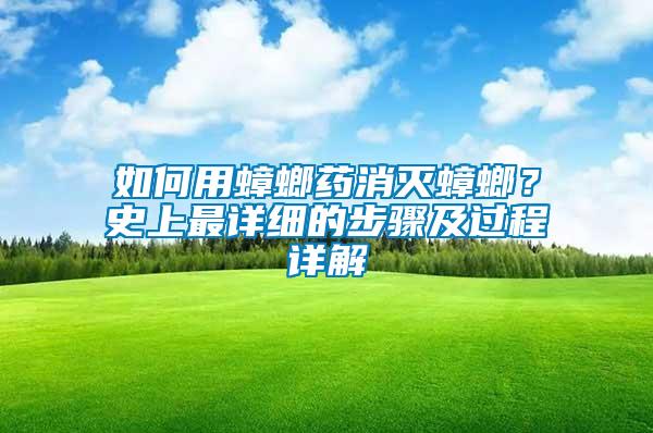 如何用蟑螂藥消滅蟑螂？史上最詳細的步驟及過程詳解