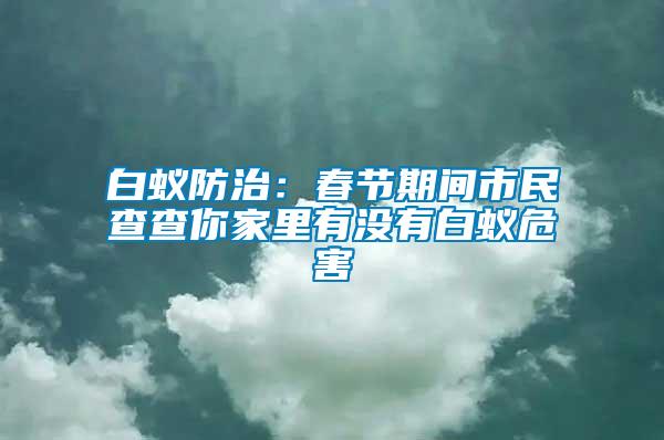 白蟻防治：春節(jié)期間市民查查你家里有沒有白蟻危害