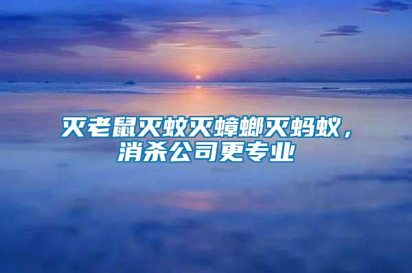 滅老鼠滅蚊滅蟑螂滅螞蟻，消殺公司更專業(yè)