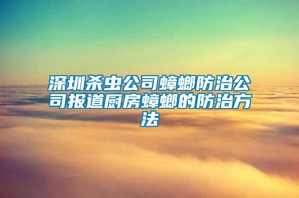 深圳殺蟲公司蟑螂防治公司報(bào)道廚房蟑螂的防治方法