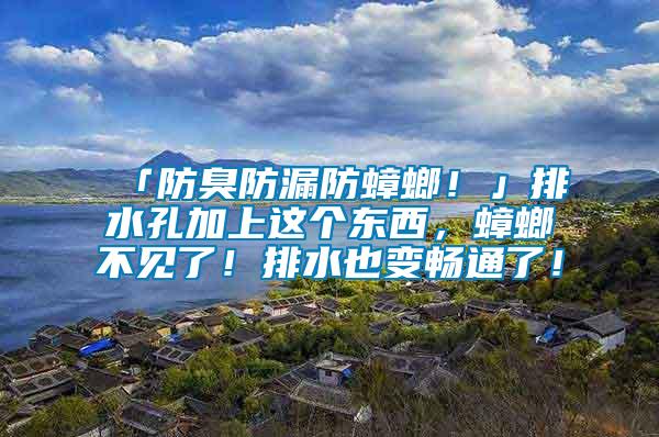 「防臭防漏防蟑螂！」排水孔加上這個(gè)東西，蟑螂不見了！排水也變暢通了！