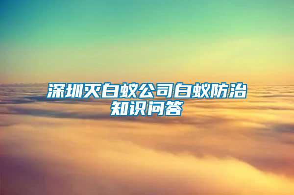 深圳滅白蟻公司白蟻防治知識問答