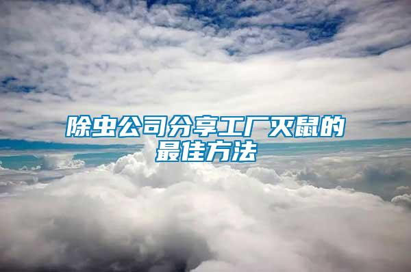 除蟲(chóng)公司分享工廠滅鼠的最佳方法