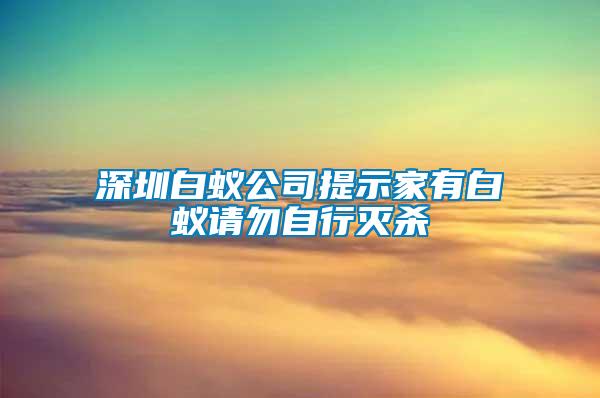 深圳白蟻公司提示家有白蟻請勿自行滅殺