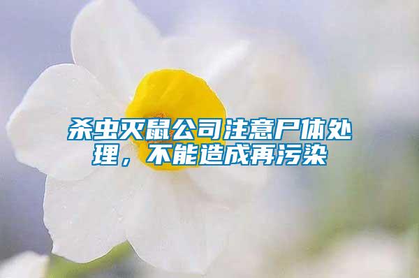 殺蟲滅鼠公司注意尸體處理，不能造成再污染