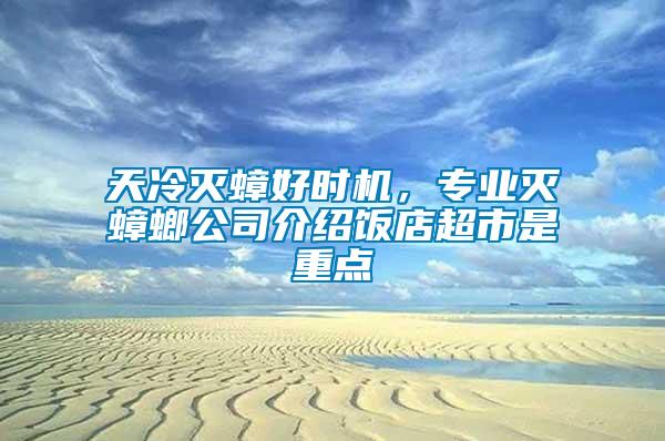 天冷滅蟑好時(shí)機(jī)，專業(yè)滅蟑螂公司介紹飯店超市是重點(diǎn)