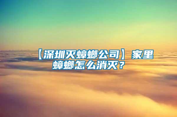 【深圳滅蟑螂公司】家里蟑螂怎么消滅？