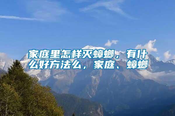 家庭里怎樣滅蟑螂，有什么好方法么，家庭、蟑螂