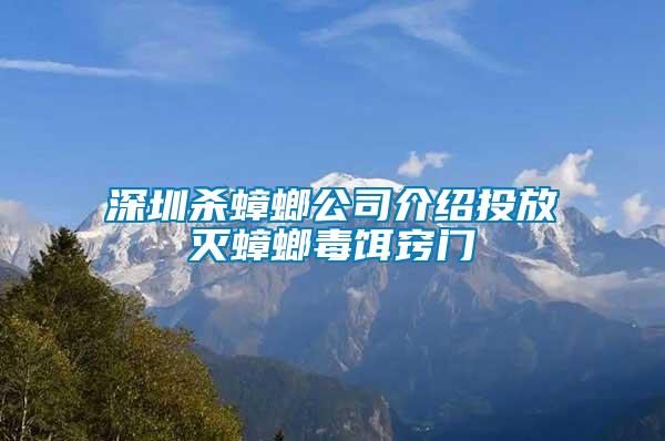 深圳殺蟑螂公司介紹投放滅蟑螂毒餌竅門