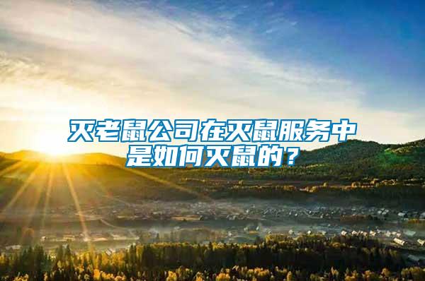 滅老鼠公司在滅鼠服務(wù)中是如何滅鼠的？