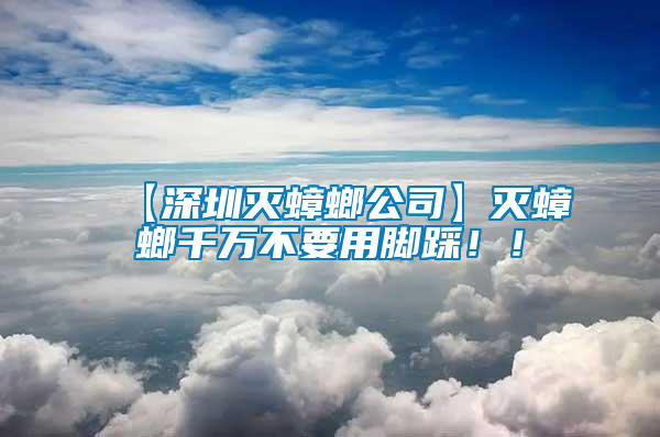 【深圳滅蟑螂公司】滅蟑螂千萬不要用腳踩！！