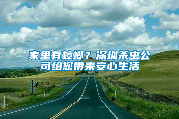 家里有蟑螂？深圳殺蟲公司給您帶來安心生活