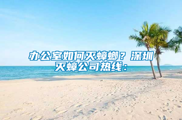 辦公室如何滅蟑螂？深圳滅蟑公司熱線：