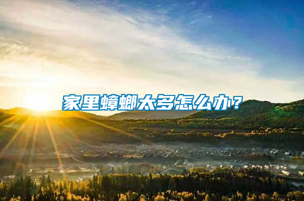 家里蟑螂太多怎么辦？