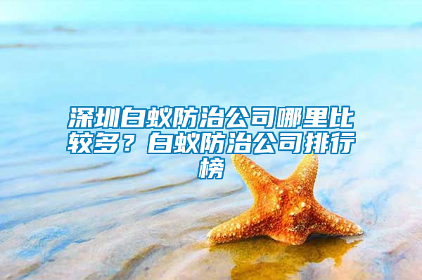 深圳白蟻防治公司哪里比較多？白蟻防治公司排行榜